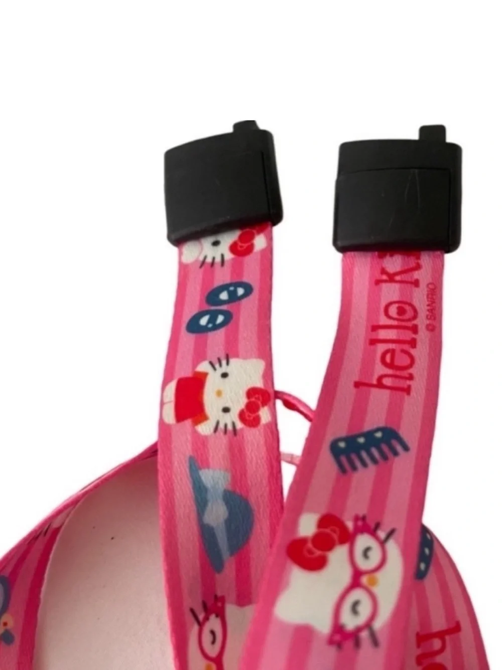 Hello Kitty Lanyard Key Card Holder Easy Snap Clasp Pink Multi
